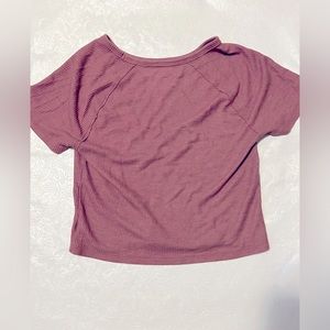 American Eagle Plain Crop Top Burgundy